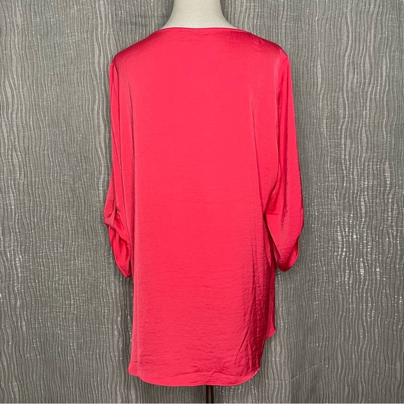 Chico’s silky tulip layered popover blouse. NWOT - Picture 2 of 8